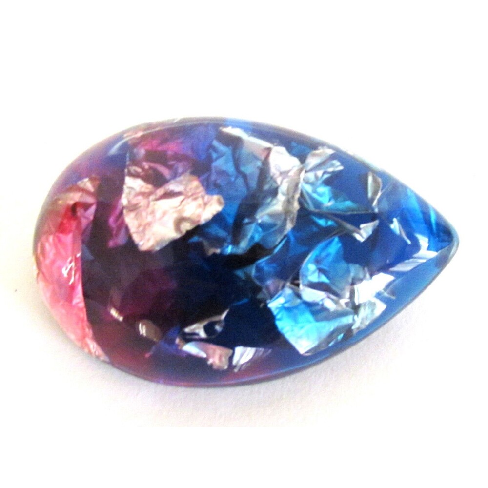 Women's Brooch Vintage Brooch Egg Shape Multi Color Lucite Acrylic Large Brooch - Picture 3 of 6